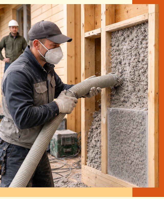 Утепление дома из бруса эковатой в Мурманске от 1902 руб/м2 | ТепломастерМрм