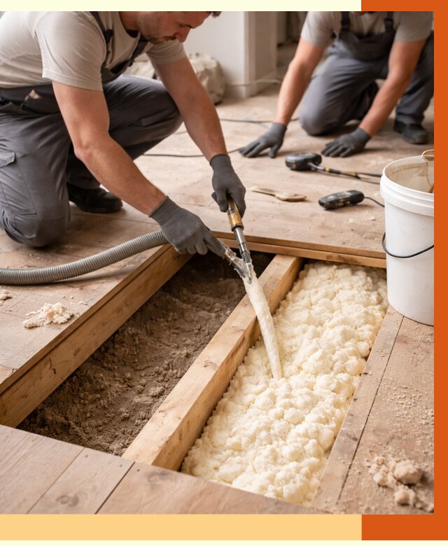 Заполнение пустот пола в Мурманске от 2776 руб. — утепление пустот пола под ключ | ТепломастерМрм