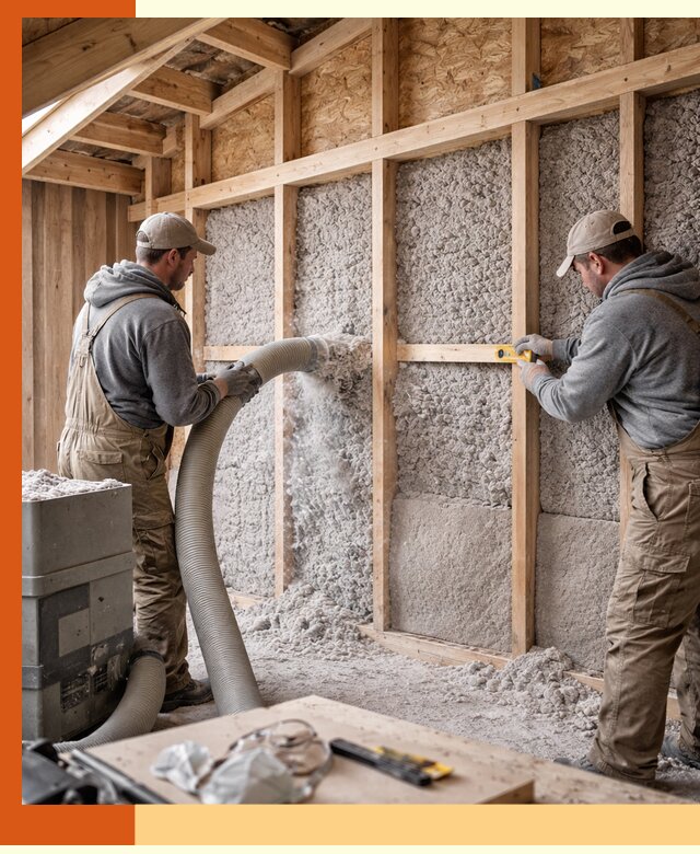 Утепление эковатой стен, потолков и перекрытий в Мурманске